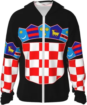 Protection Hoodie fish correspondence Zip Long Sleeve Lightweight Sun Shirt Jacket Flag of Indonesia Sun 