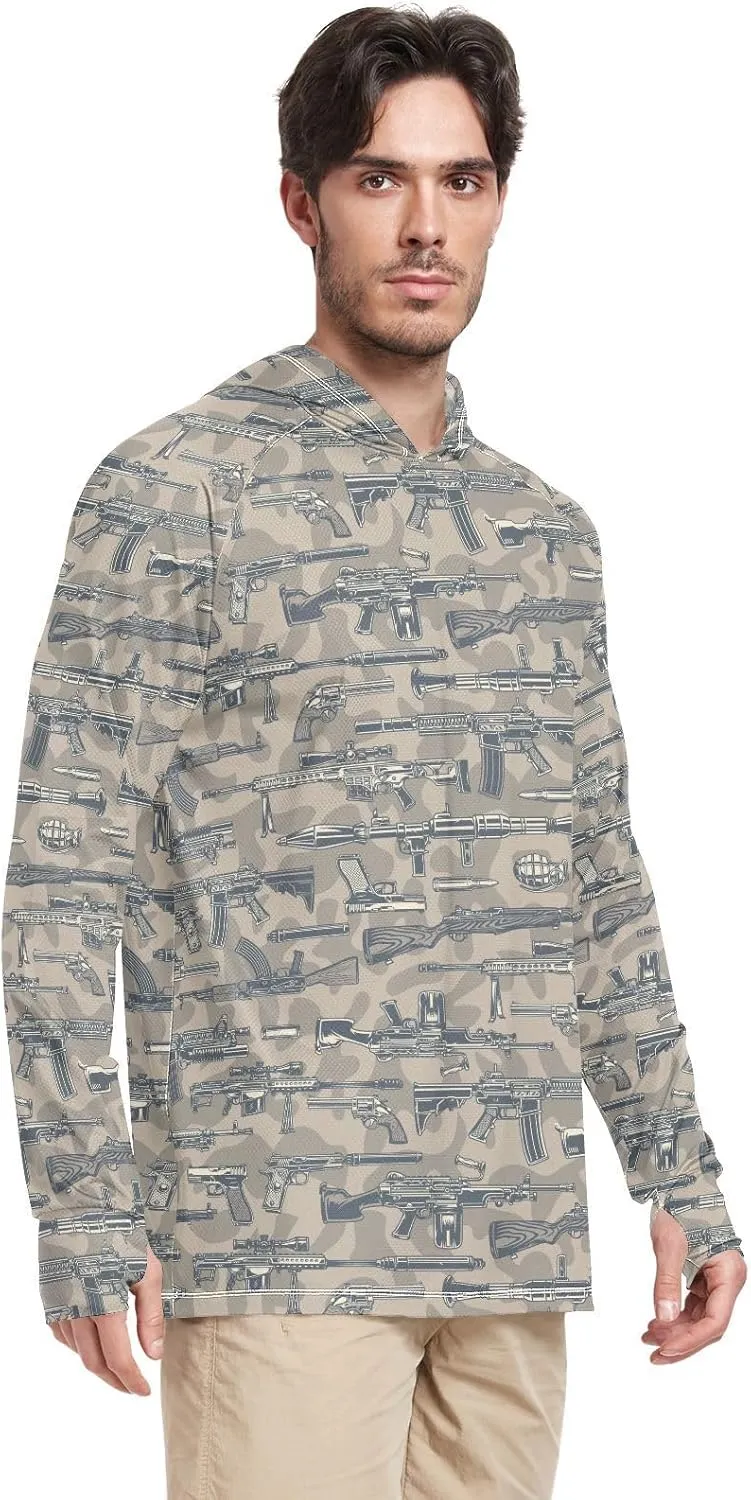 Protection Hoodie Shirt Long archaeopteryx specialize slander Sleeves SPF UV T-Shirt Rash Guard Fishing Outdoor Lightweight Shirt Men's UPF 50  Sun 