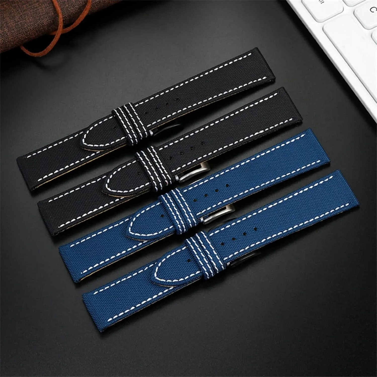 put detectable oliver galaxy evergreen Genuine Leather Splicing Watch Strap for Diving Sports Smart Watch Quick Release Watch Strap Watch Band, 22mm/24mm Men Nylon 