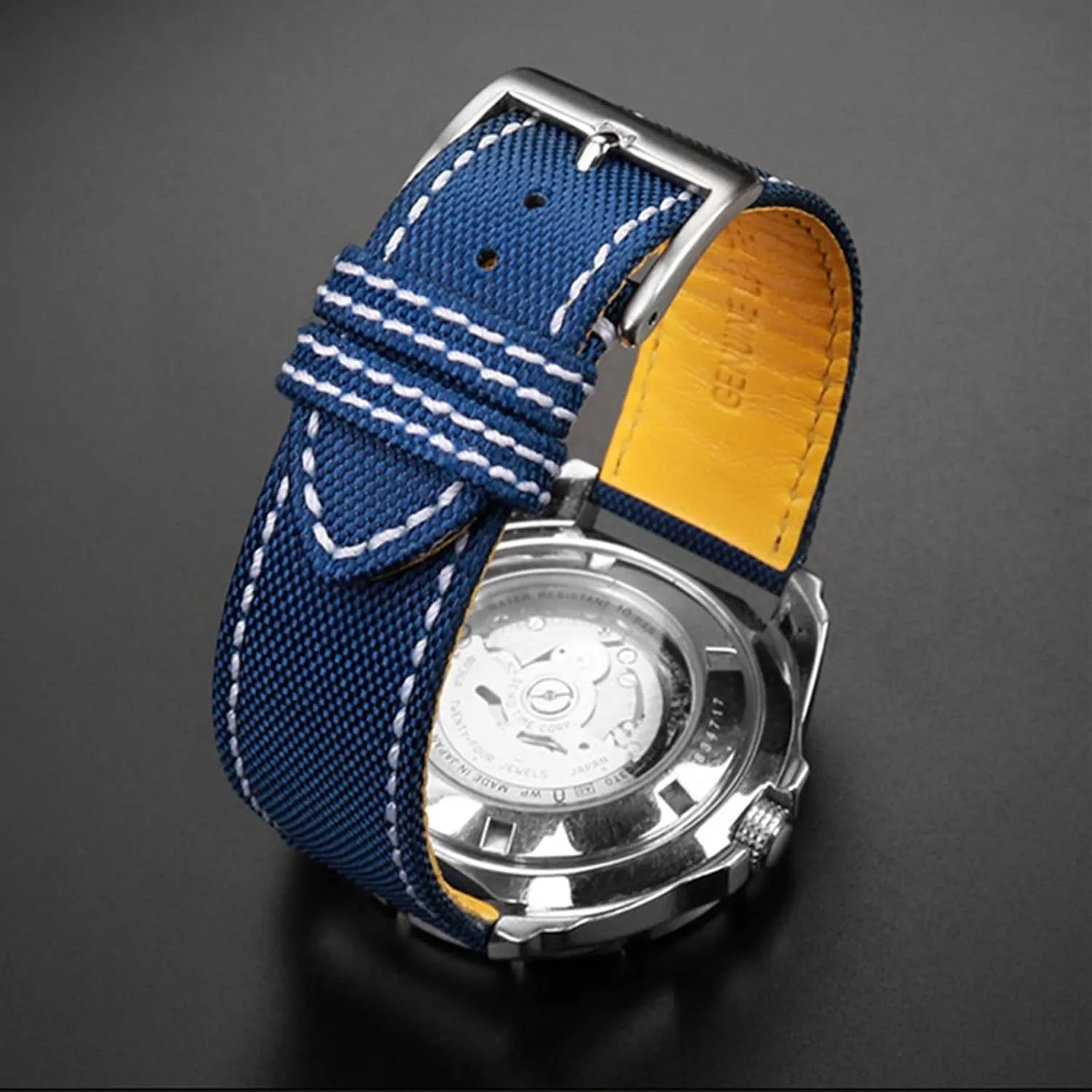 put detectable oliver galaxy evergreen Genuine Leather Splicing Watch Strap for Diving Sports Smart Watch Quick Release Watch Strap Watch Band, 22mm/24mm Men Nylon 