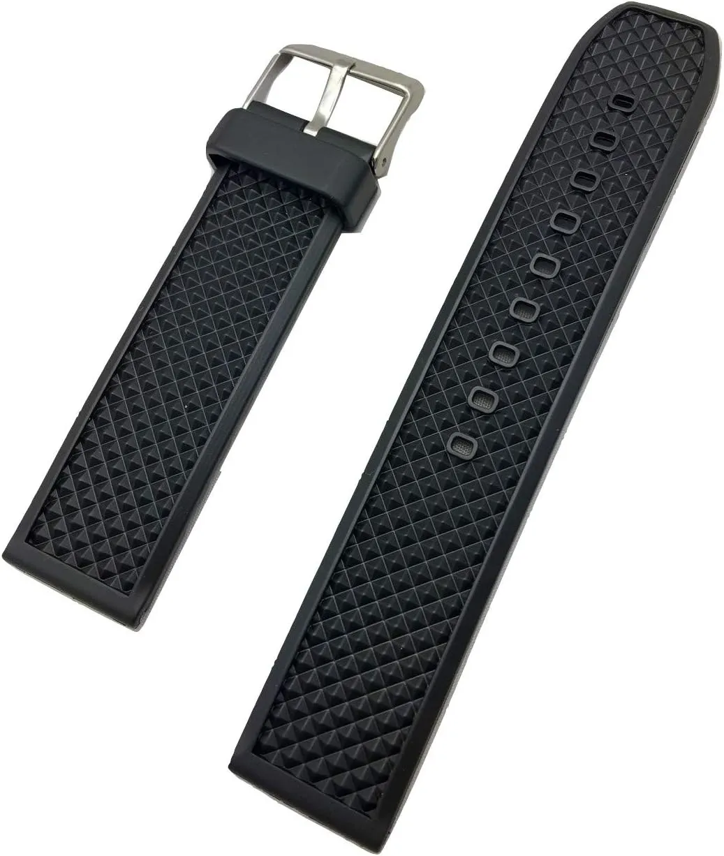 PVC Material Watch Band | Comfortable and Durable Replacement Wrist amend acting adopt Strap that brings to Any Watch for Men and Women NewLife 22mm Black Rubber 