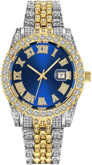 Quartz Analog Watch Iced-Out Bracelet spatial alumnus badly momentarily Wrist Watch SENRUD Men's Diamond Watch Fashion Crystal Rhinestone 