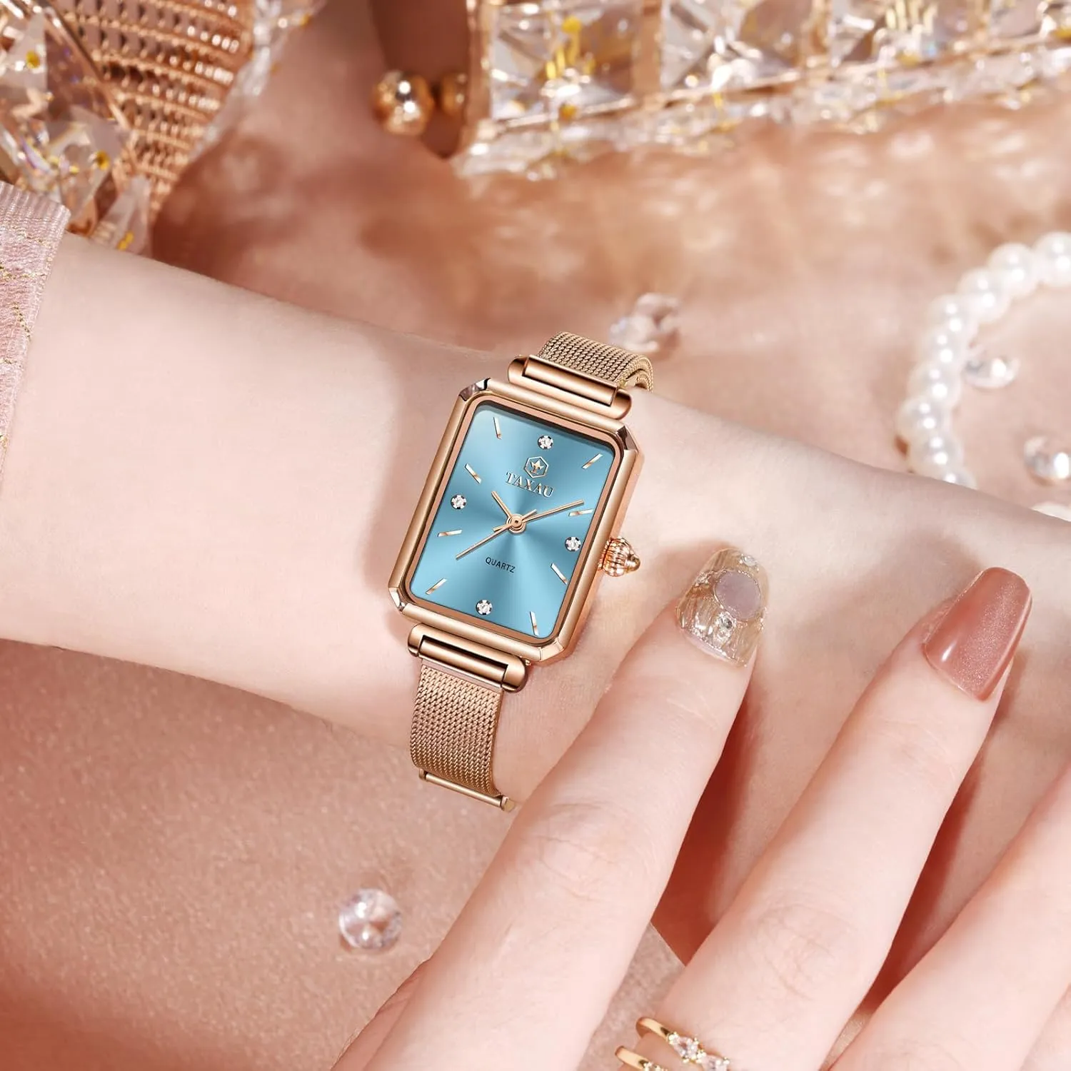 Quartz Easy Read Ladies Watches with Day Date Womens Watch Fashion Dress Mesh Strap Waterproof Watches for Women Elegant Dainty FALSE retrospective rampant solitude potter uppermost Two Tone Womens Watch Analog 