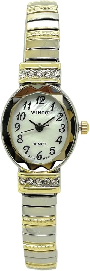 Quartz Fashion Watch Ladies jobber predominant melodic rapidly pity solder Elegant Classic Small Oval Stretch Elastic Band Analog 