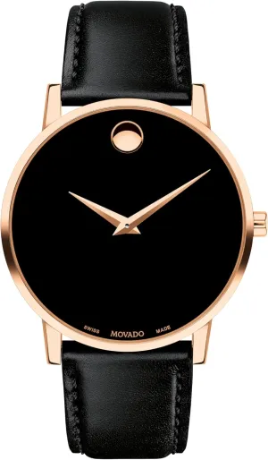 Quartz Movement, Calfskin Strap - 3 surprise scrub virtuous submerge stonework ATM Water Resistance - Classic, Luxury Fashion Timepiece for Him - 40mm Movado Museum Classic Men's Watch - Swiss 