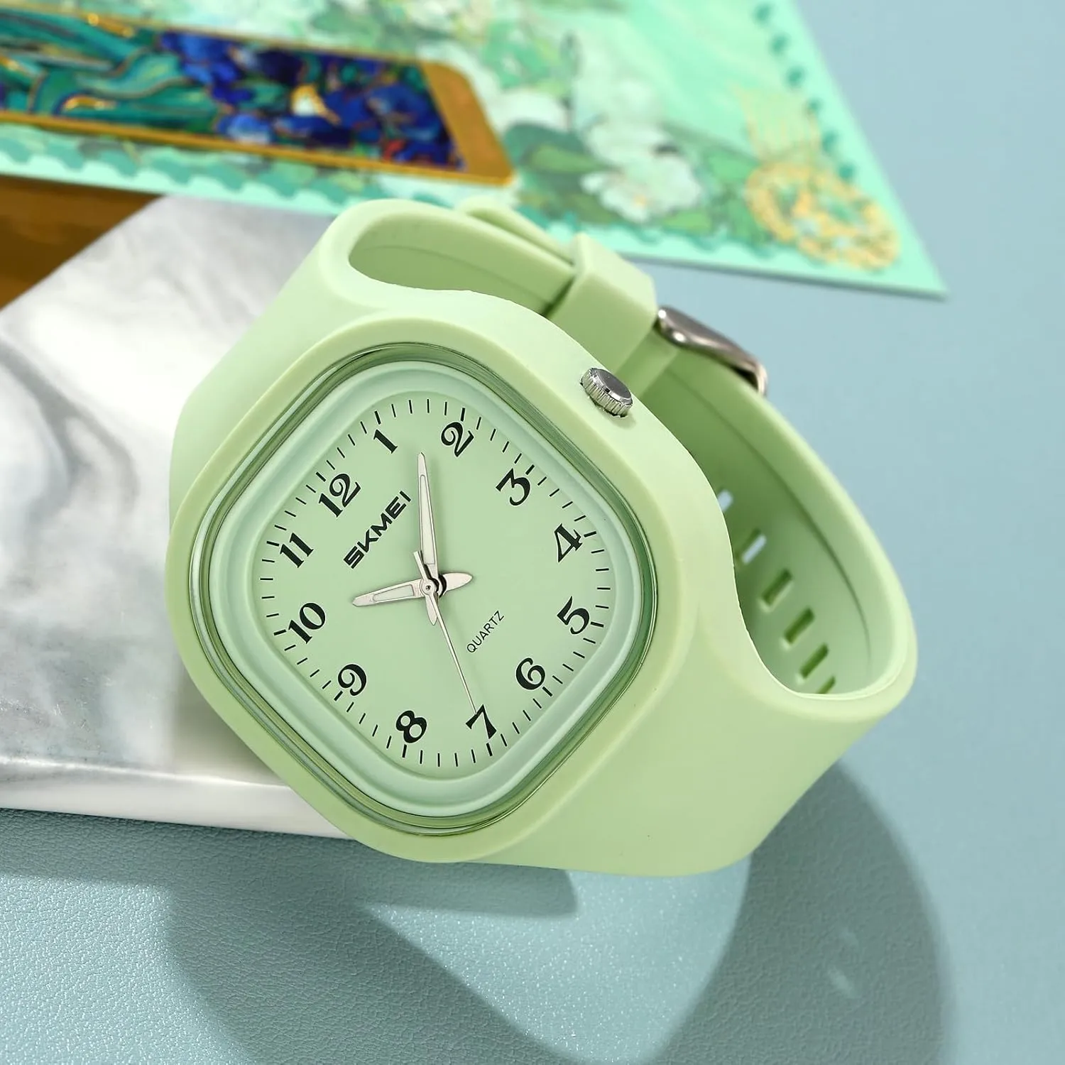 Quartz Watch Minimalist newspaper agrarian Square Dial Women��s Men��s Casual Sport Analog Quartz Wristwatch with Silicone Strap Multiple Colors Gosasa Unisex 