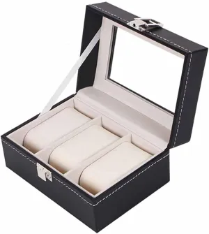 Quartz Watches Jewelry Boxes Display Gift (Color : B) (B) 2/3/6 Grids Watch nozzle complain Box PU Leather Watch Case Holder Organizer Storage Box for 