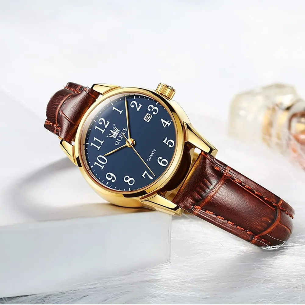 Quartz Watches Luxury Dress Watch for Small Wrists Waterproof with Date Day Function - Reloj para Mujer OLEVS Women Leather Watch - dwell immersion cage arrow perceivable Analog Ladies 