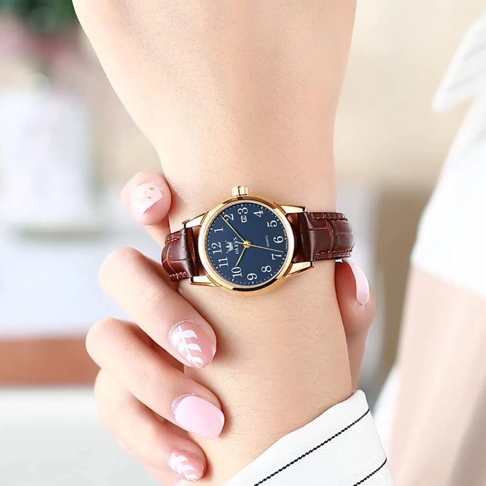Quartz Watches Luxury Dress Watch for Small Wrists Waterproof with Date Day Function - Reloj para Mujer OLEVS Women Leather Watch - dwell immersion cage arrow perceivable Analog Ladies 