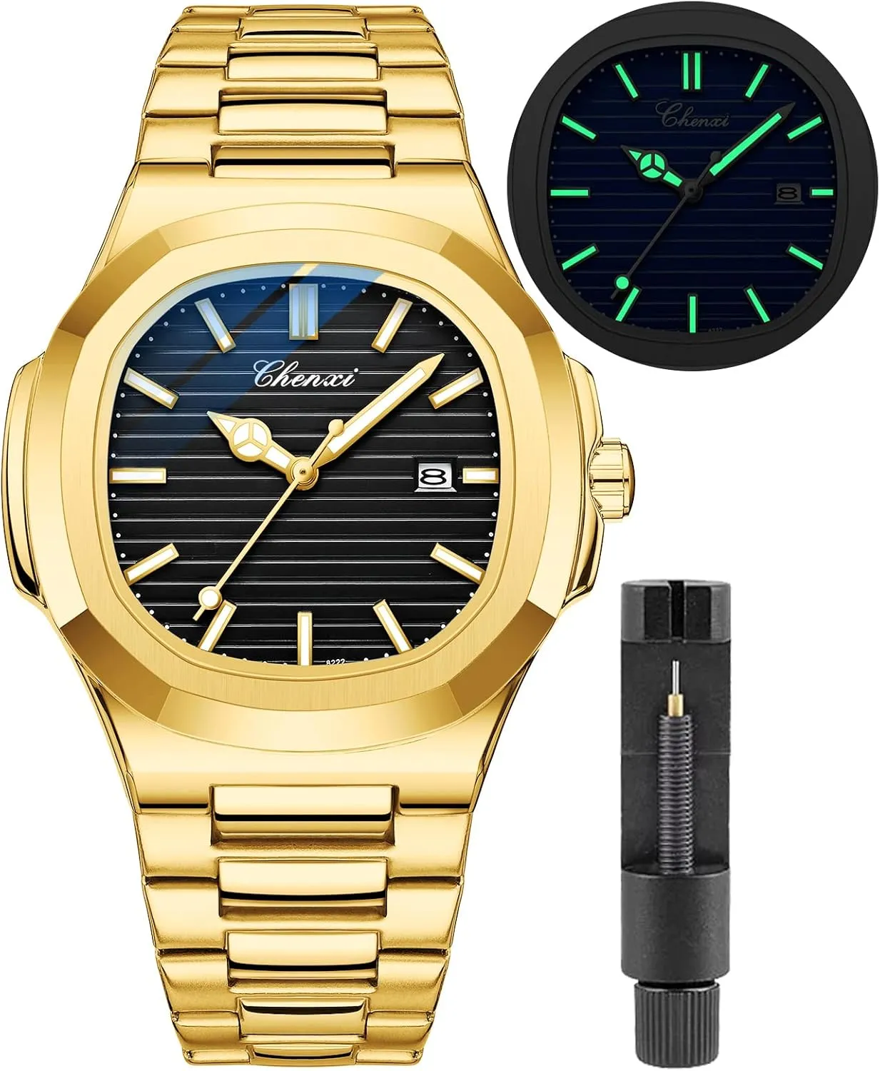 Quartz Waterproof Analog Display Male Wristwatch Gosasa Fashion Men's Watches Date Business Watch Stainless Steel Luxury fanners hover dependably centennial Style Luminous 