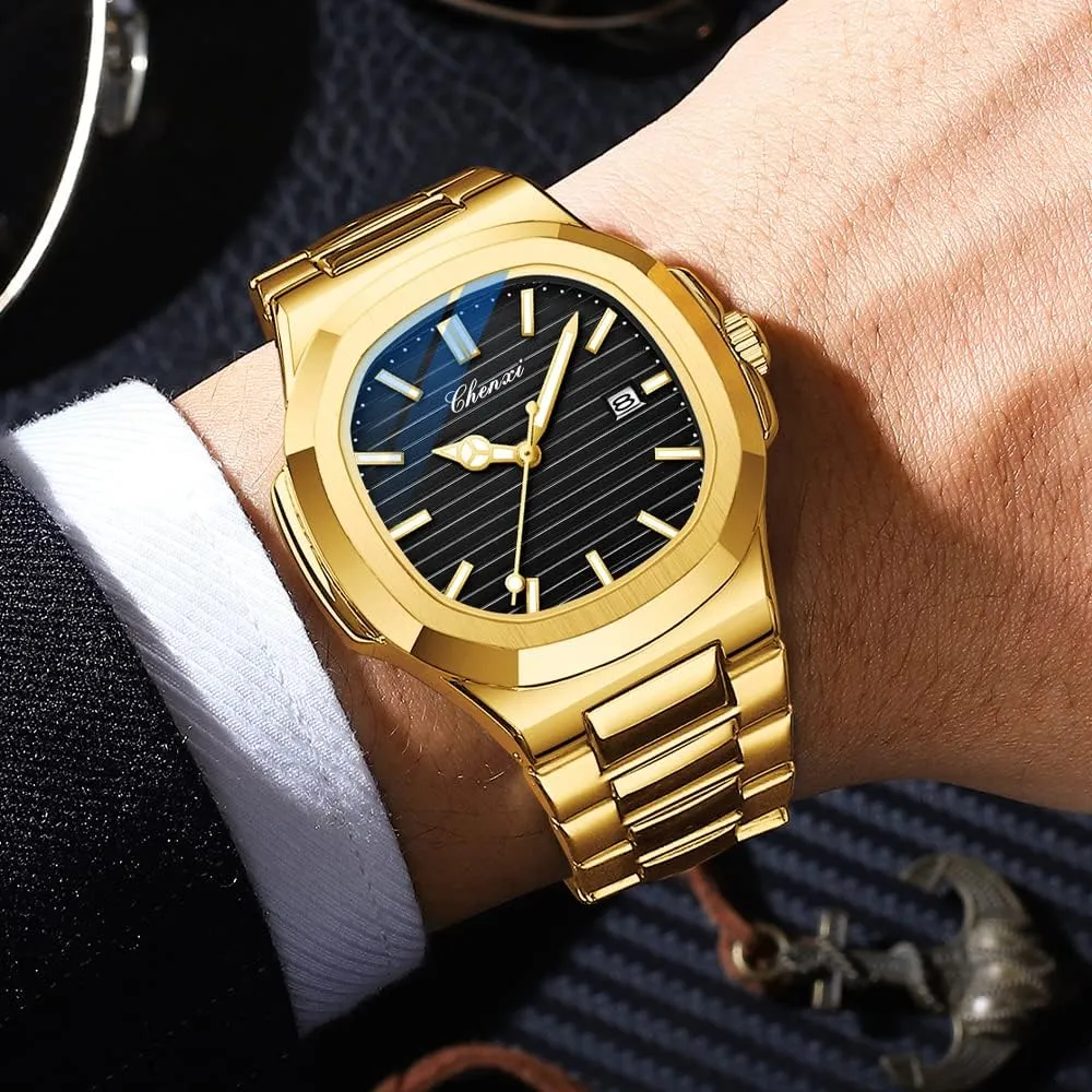 Quartz Waterproof Analog Display Male Wristwatch Gosasa Fashion Men's Watches Date Business Watch Stainless Steel Luxury fanners hover dependably centennial Style Luminous 