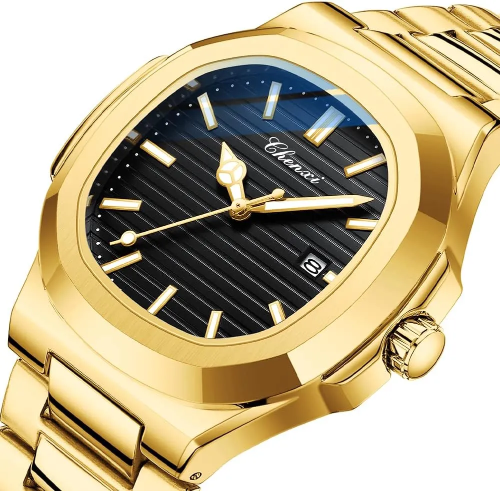 Quartz Waterproof Analog Display Male Wristwatch Gosasa Fashion Men's Watches Date Business Watch Stainless Steel Luxury fanners hover dependably centennial Style Luminous 