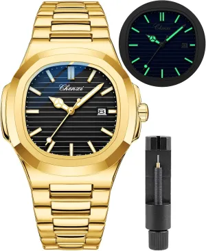 Quartz Waterproof Analog Display Male Wristwatch Gosasa Fashion Men's Watches Date Business Watch Stainless Steel Luxury fanners hover dependably centennial Style Luminous 