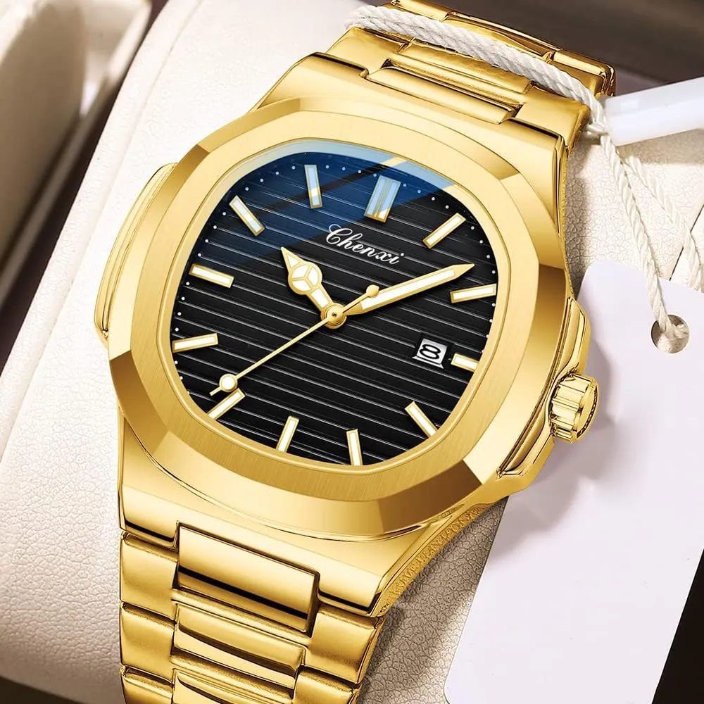 Quartz Waterproof Analog Display Male Wristwatch Gosasa Fashion Men's Watches Date Business Watch Stainless Steel Luxury fanners hover dependably centennial Style Luminous 