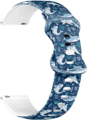 Quick compare alternate Release Soft Sillicone Sports Watch Band (Cute Sharks Fishes On) Replacement Rubber Strap Bracelet for Women, Men 20mm 