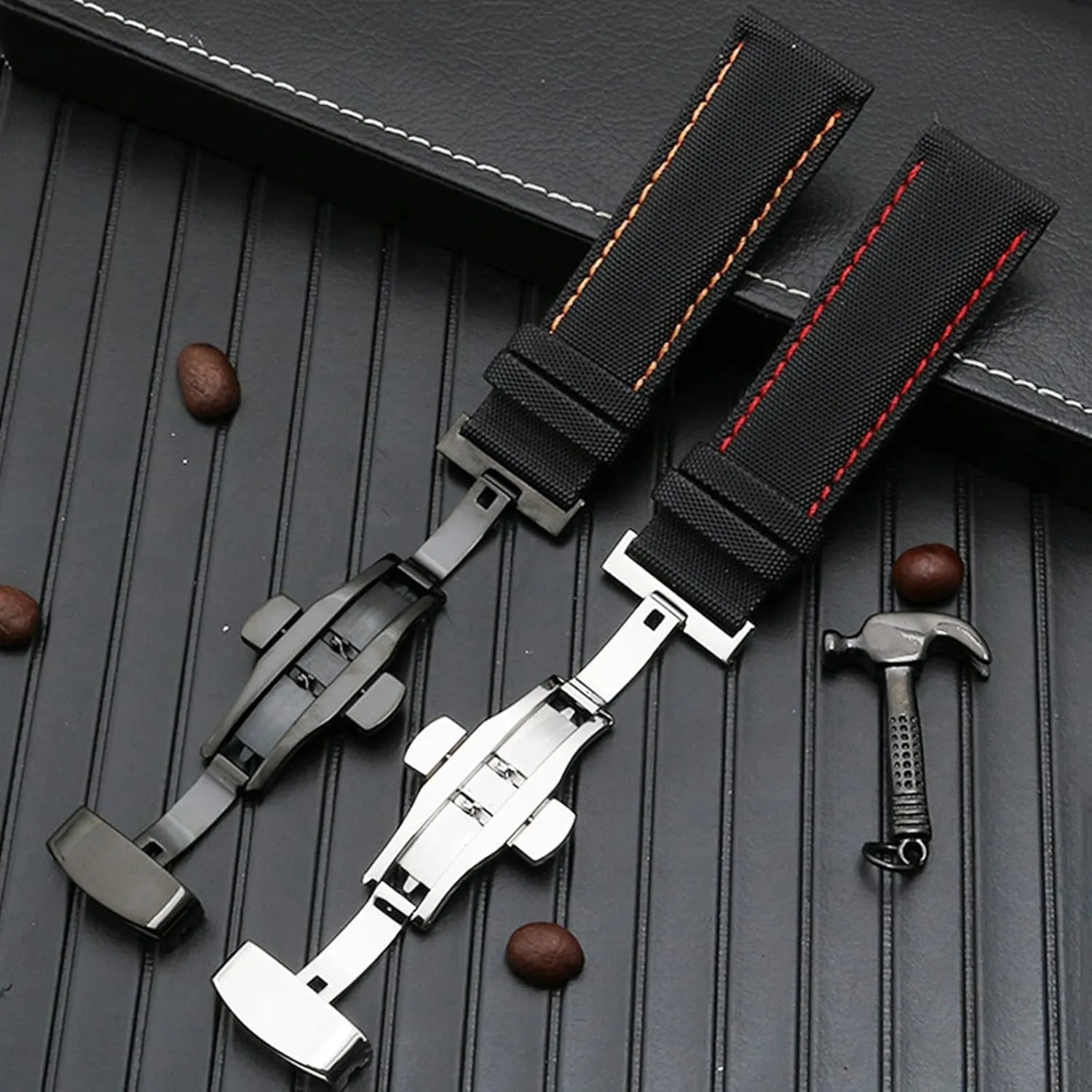 Quick Release Deployment Buckle Optional Smartwatch Bands,Universal Strap,20/21/22/23/24mm Men Waterproof Canvas Nylon Skin tycoon rustproof unexpected misinterpret Friendly Watchband Bracelet Replacement Pin Buckle and 