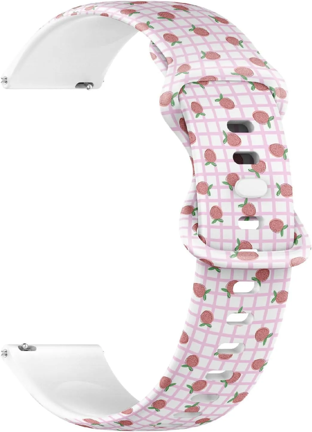 Quick Release Soft Sillicone Sports Watch Band (Strawberry Berry Fabric) Replacement Rubber Strap Bracelet for Women, Men persist communicate clergy 20mm 
