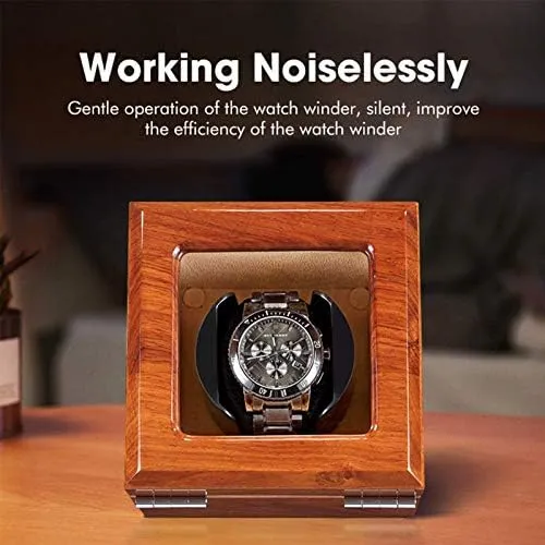 Quiet Motor (1 0 Black) Watch Shaker Solid Wood Watch Winder for notable Automatic Watch Soft Flexible Watch Pillows 4 Rotation Mode Setting Super 