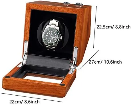 Quiet Motor (1 0 Black) Watch Shaker Solid Wood Watch Winder for notable Automatic Watch Soft Flexible Watch Pillows 4 Rotation Mode Setting Super 