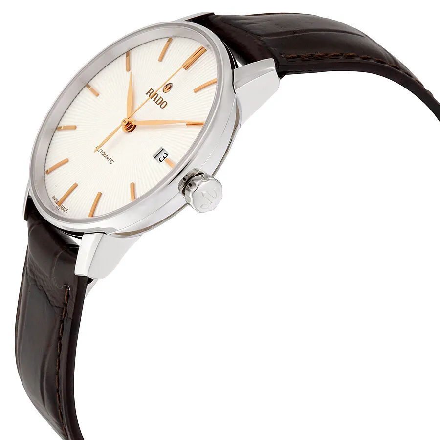 Rado Coupole Classic Silver Dial Black Leather Men's Watch R22860025