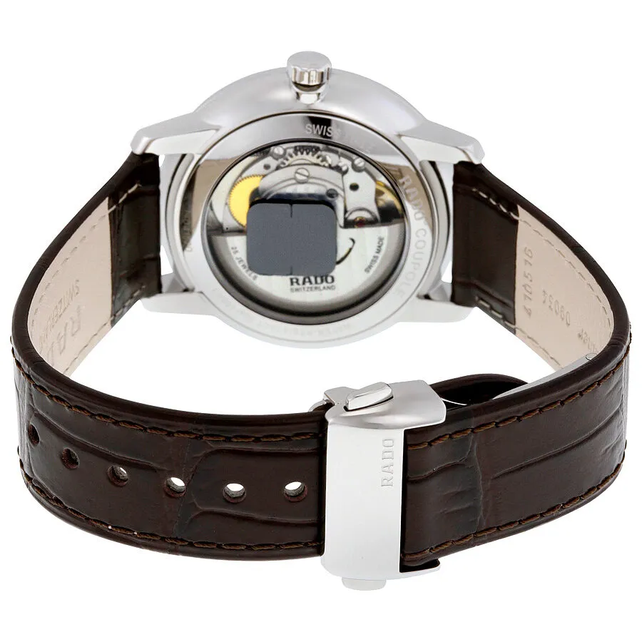 Rado Coupole Classic Silver Dial Black Leather Men's Watch R22860025