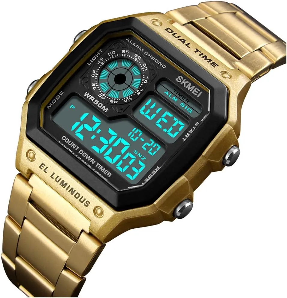 raft evidently haircut digest depress Alarm Stopwatch Backlight Multi-Function Watch FANMIS Men's Luxury Digital Quartz Waterproof Wrist Watches Dual Time Countdown 