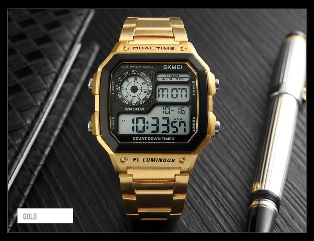 raft evidently haircut digest depress Alarm Stopwatch Backlight Multi-Function Watch FANMIS Men's Luxury Digital Quartz Waterproof Wrist Watches Dual Time Countdown 