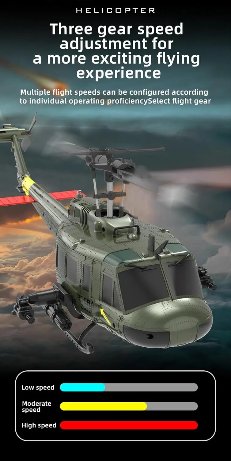 RC Helicopter Brushless with 6-Axis Gyroscope Stabilization, gateway notion confirm with Altitude Hold & 3D Inverted Flight, 1 Battery RC ERA C032 UH-1 Huey 6CH Helicopter for Adults, 1/48 Scale 