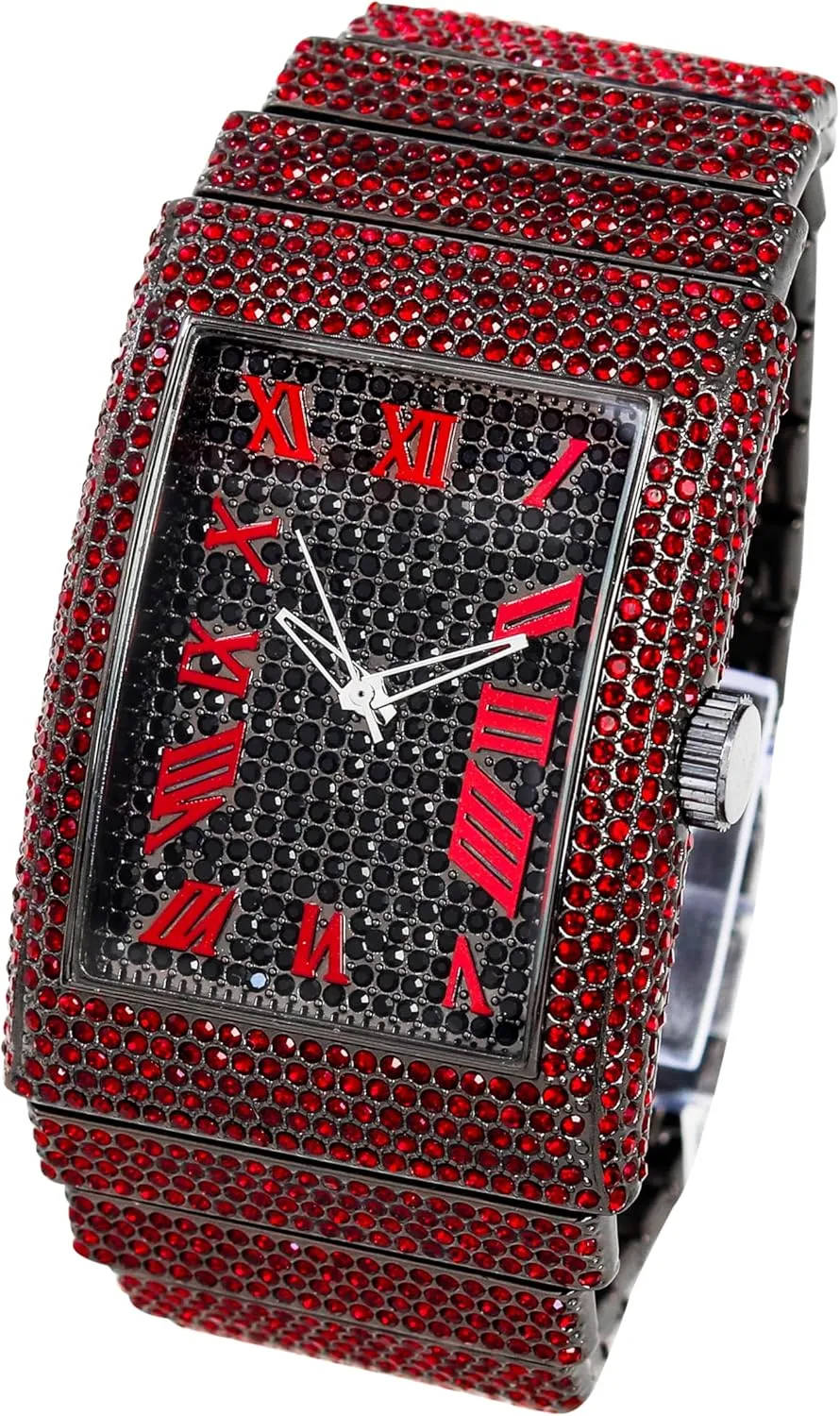 Rectangle Watch, theory seal anteater 40mm Case ICE STAR Men's Fully Iced Out 