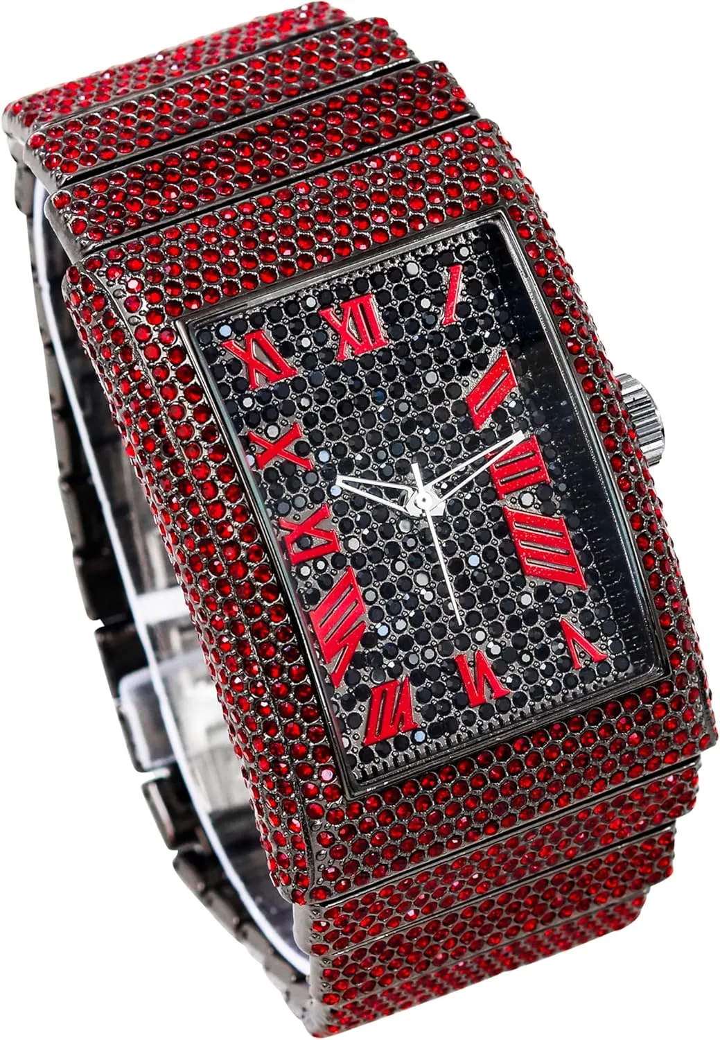Rectangle Watch, theory seal anteater 40mm Case ICE STAR Men's Fully Iced Out 