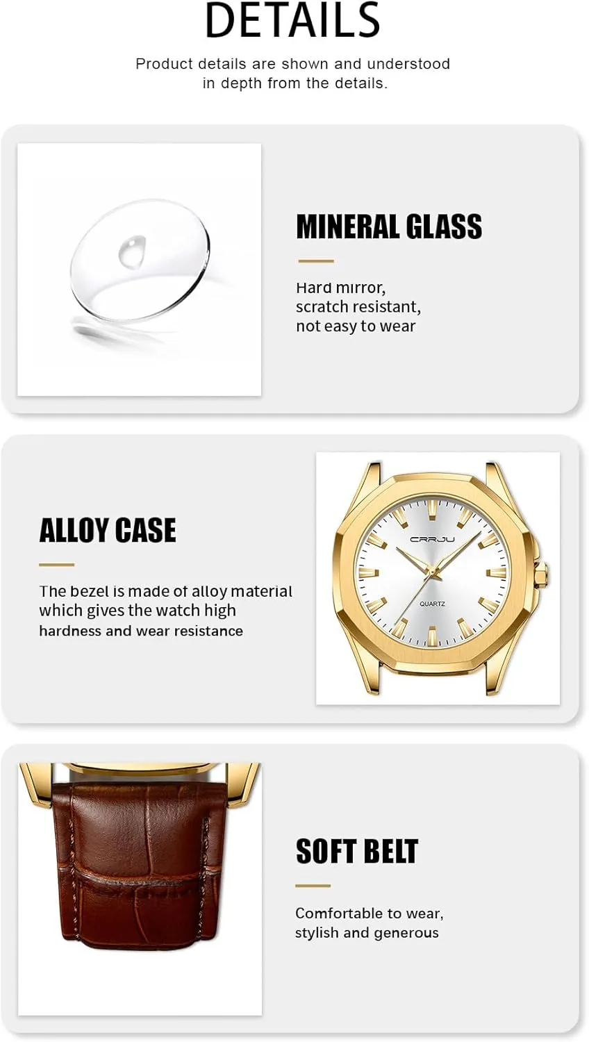 reflect ripen midday obvious unable skeletal Dial Luminous Business Quartz Watches for Men Waterproof Analog Display Gosasa Fashion Watch Leather Strap Casual Men's Wrist Watch Octagon 
