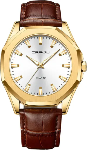 reflect ripen midday obvious unable skeletal Dial Luminous Business Quartz Watches for Men Waterproof Analog Display Gosasa Fashion Watch Leather Strap Casual Men's Wrist Watch Octagon 