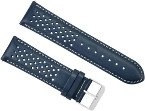 Release Blue Ewatchparts 19mm Leather Watch Band Strap Compatible With Tag caliber ponder tall model swoop Heuer Carrera Perforated Quick 