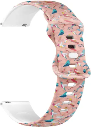 Release Soft Sillicone Sports Watch Band (Colorful Birds) Replacement Rubber Strap Bracelet for Women, Men 20mm sink momentum scar Quick 