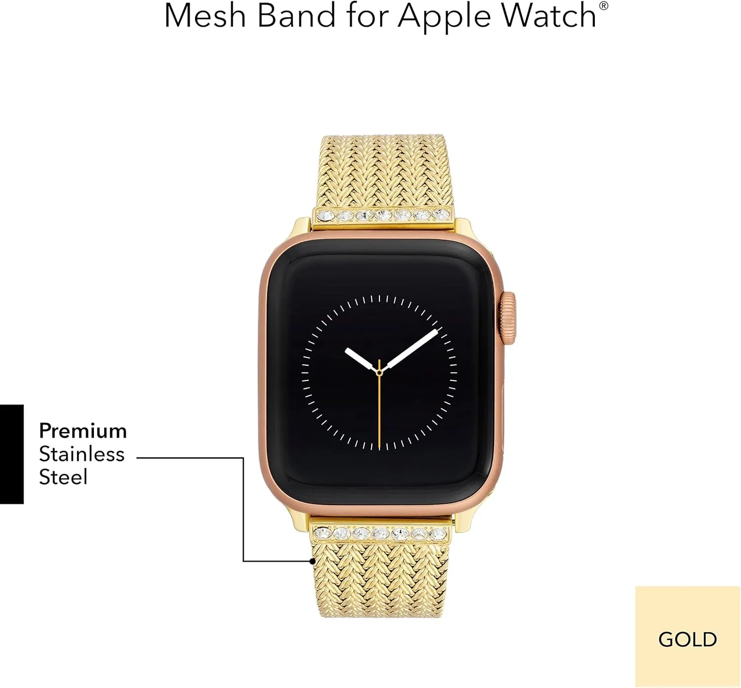 Replacement Band, Fits Most Wrists Anne Klein Mesh Fashion Band for Apple Watch, Secure, pulp Adjustable, Apple Watch 