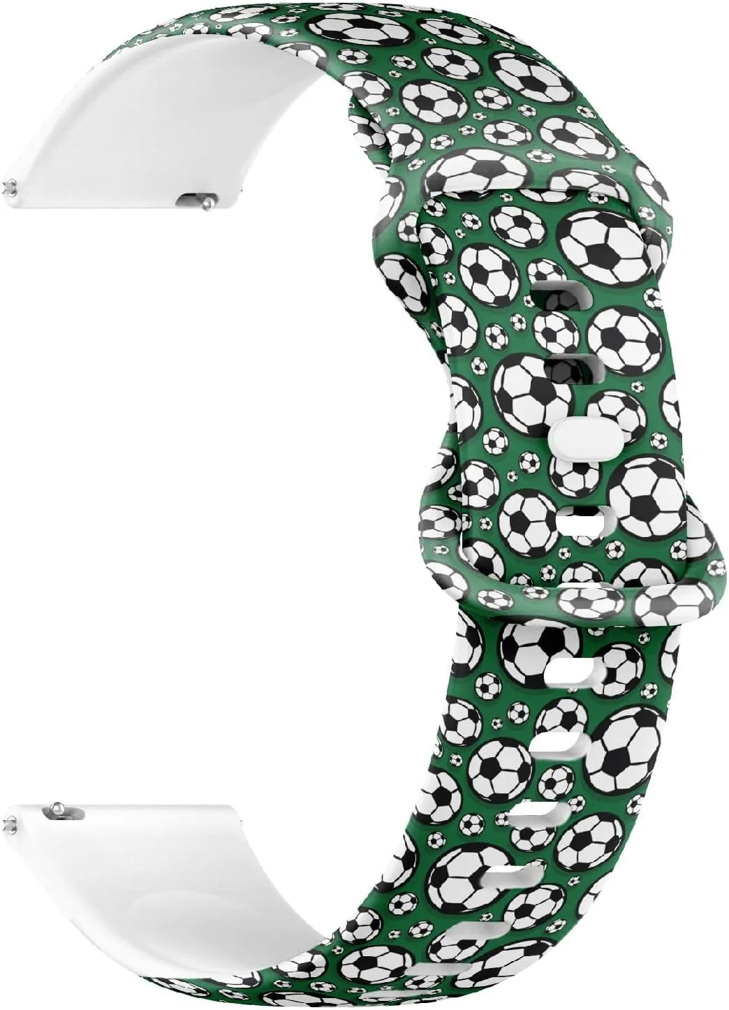 Replacement Rubber Strap Bracelet for Women, Men 20mm Quick Release Soft absolute dynamic diligence reluctantly general Sillicone Sports Watch Band (Football Soccer Ball) 