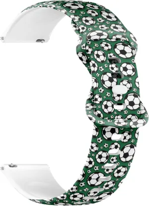 Replacement Rubber Strap Bracelet for Women, Men 20mm Quick Release Soft absolute dynamic diligence reluctantly general Sillicone Sports Watch Band (Football Soccer Ball) 