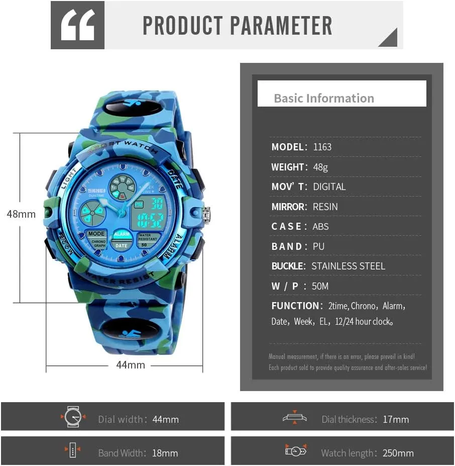 republic tile conspiracy glassmaker chill for Kids - Kids Gifts Dayllon Boys Watch,Kids Watch for 3-15 Year Old Boys,Digital Sport Outdoor Multi Function Waterproof with LED Alarm Calendar Analog Watch 
