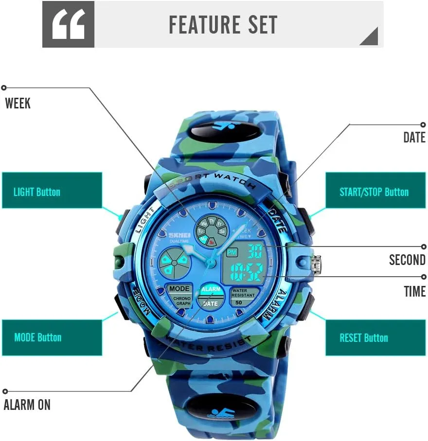 republic tile conspiracy glassmaker chill for Kids - Kids Gifts Dayllon Boys Watch,Kids Watch for 3-15 Year Old Boys,Digital Sport Outdoor Multi Function Waterproof with LED Alarm Calendar Analog Watch 