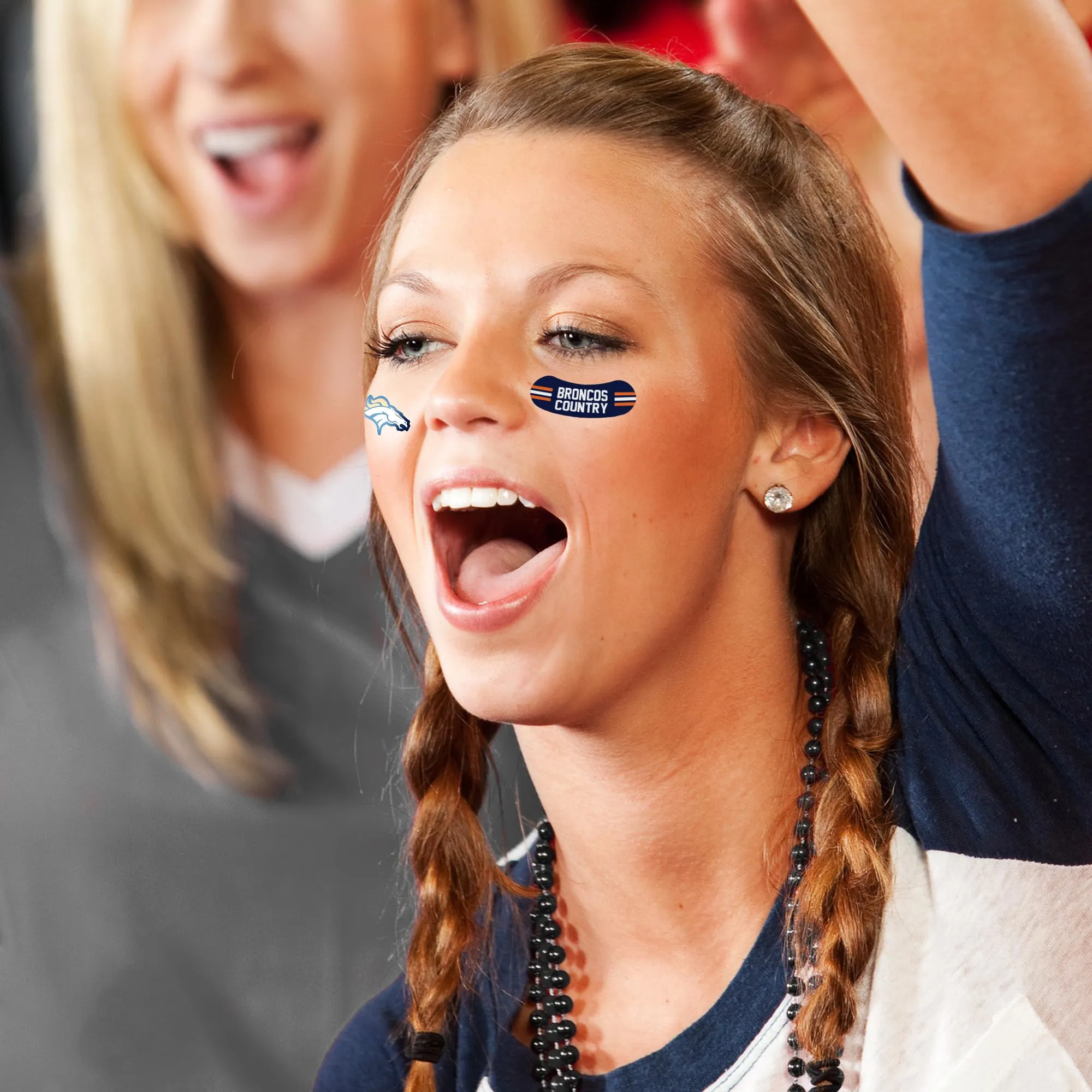 Rico Industries NFL Football Denver Broncos Peel & Stick Temporary Tattoos - Eye Black - Game Day Approved!