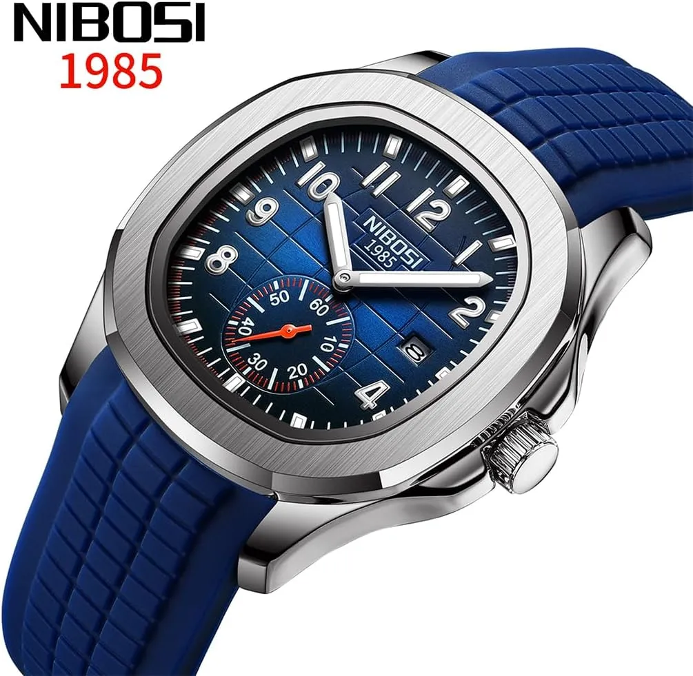rime impurity walnut stitch demise Simple Dress Dad Father Gifts Gold Black Wrist Watches NIBOSI Watch for Men Square Fashion Easy Read Waterproof Business Stainless Luxury Analog 