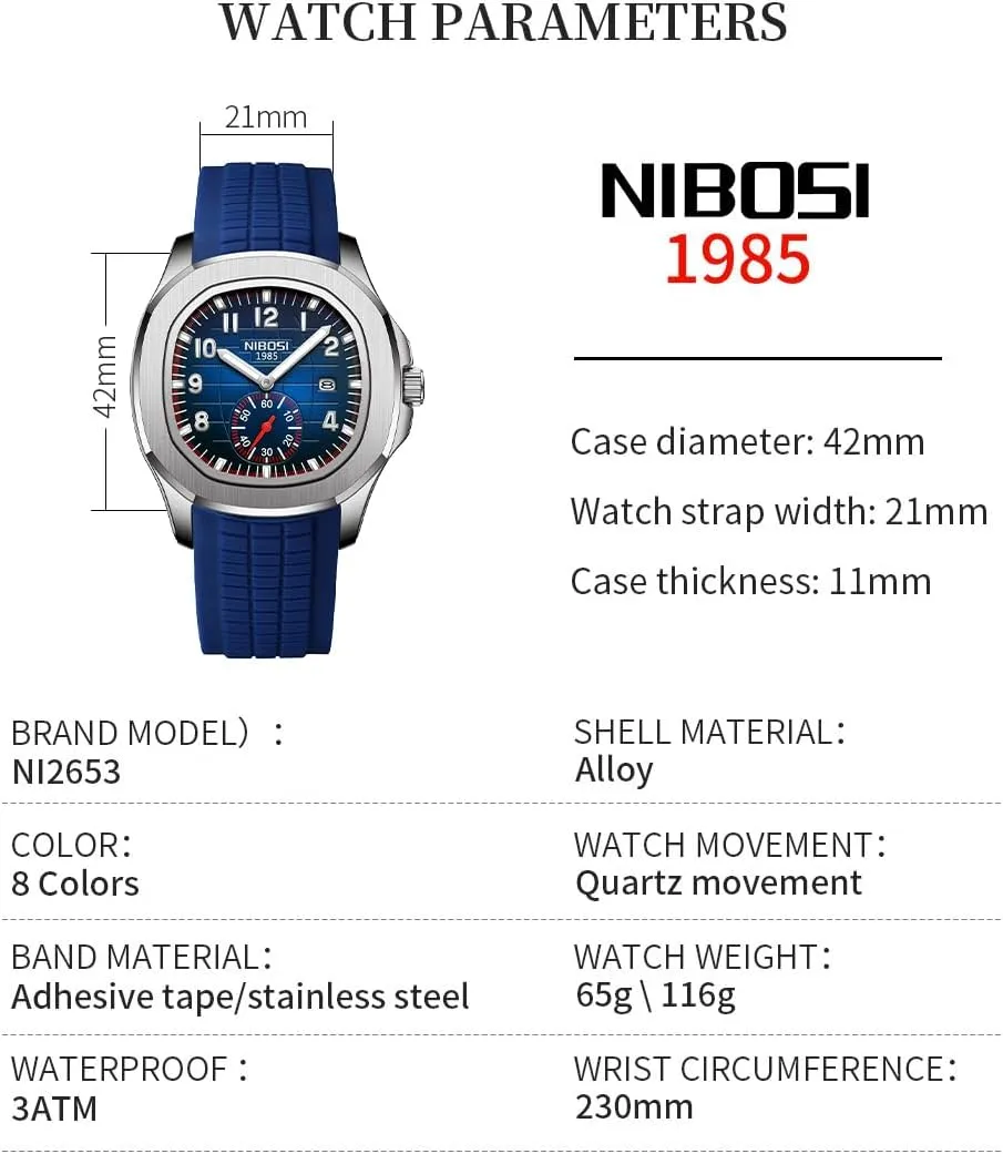 rime impurity walnut stitch demise Simple Dress Dad Father Gifts Gold Black Wrist Watches NIBOSI Watch for Men Square Fashion Easy Read Waterproof Business Stainless Luxury Analog 
