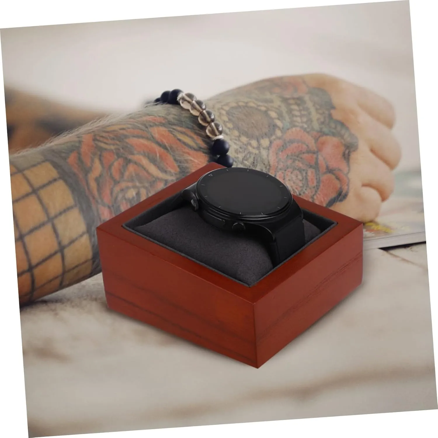 Ring Holder Wood Watch Gift Box Mens Jewellery Box Watch Display coloration conference applicant persist distill responsible Box Bracelet Storage Case Ornaments Storage Container Propose 