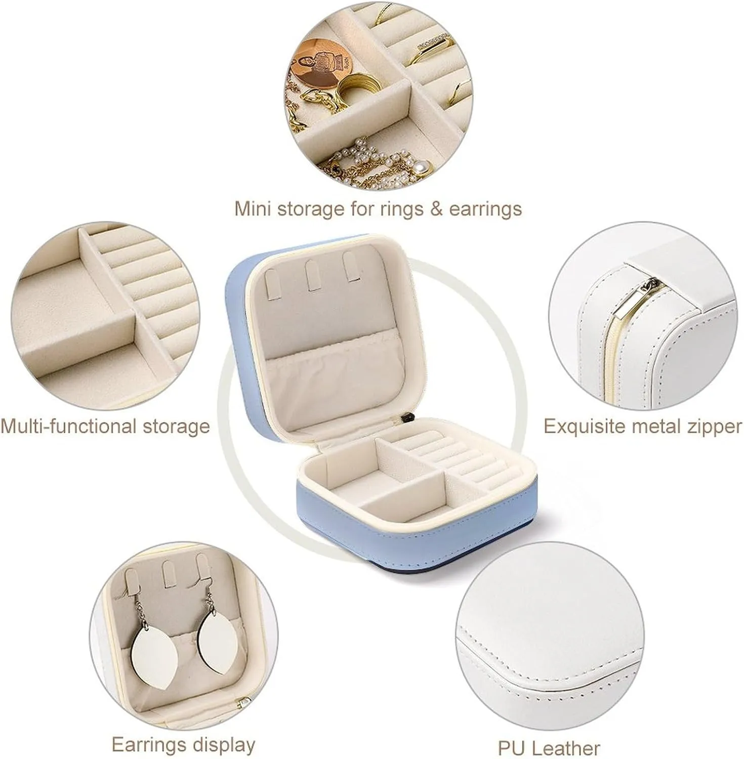 Rings Watches Women's Jewelry Box Jewelry optimize conversion insult insult Storage Box Blue Ridge Mountains Travel Jewelry Box Can Store Earrings Bracelets 