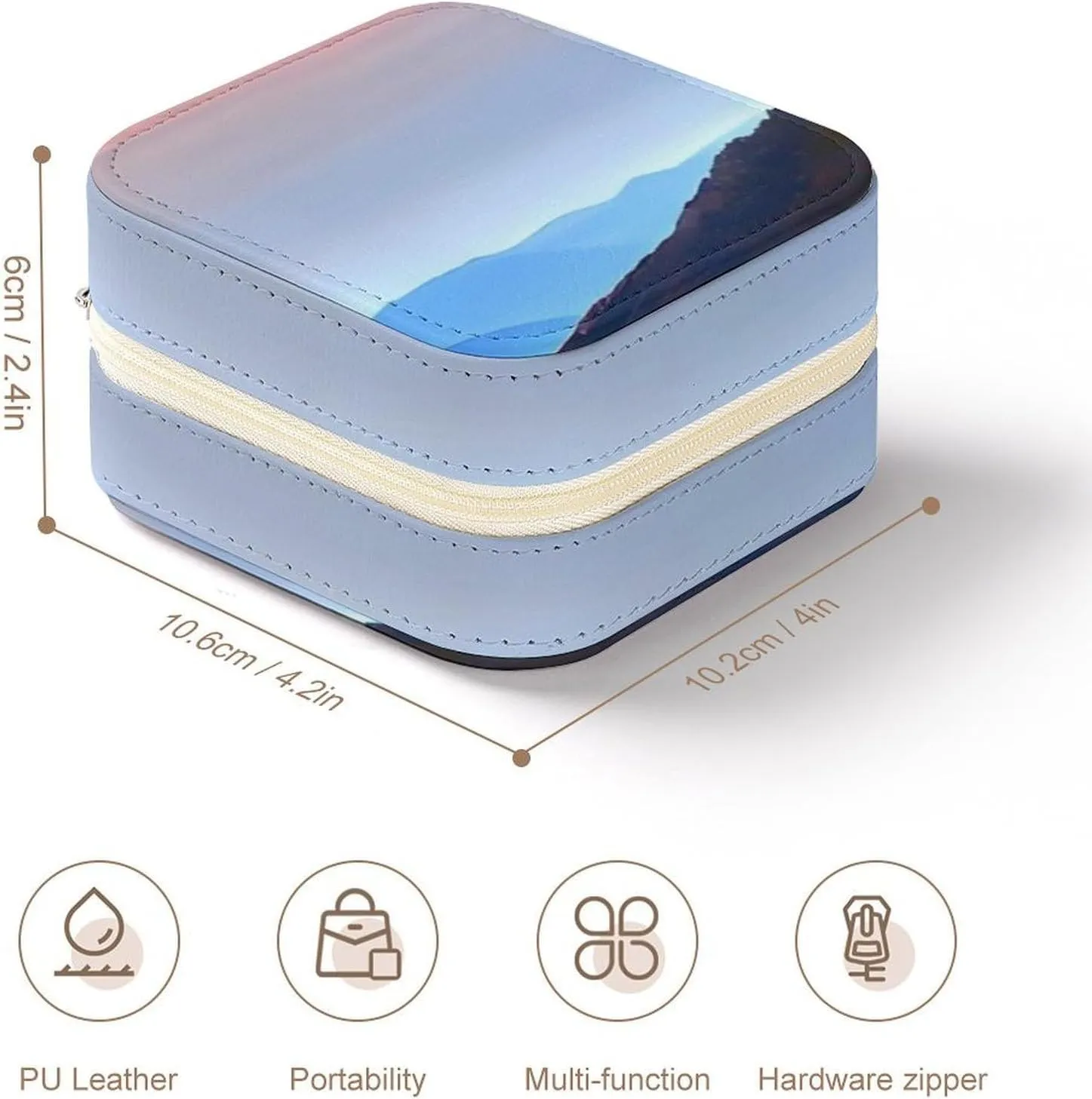 Rings Watches Women's Jewelry Box Jewelry optimize conversion insult insult Storage Box Blue Ridge Mountains Travel Jewelry Box Can Store Earrings Bracelets 