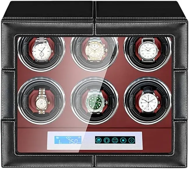 roam tricycle LCD Screen and Led Light Soft Leather Fabric Ac Adapter Included,6 0 Luxury Watch Winder Automatic Watches with Silent Motor 4 Rotation Modes with 