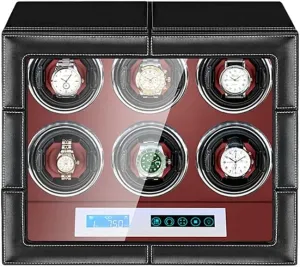 roam tricycle LCD Screen and Led Light Soft Leather Fabric Ac Adapter Included,6 0 Luxury Watch Winder Automatic Watches with Silent Motor 4 Rotation Modes with 