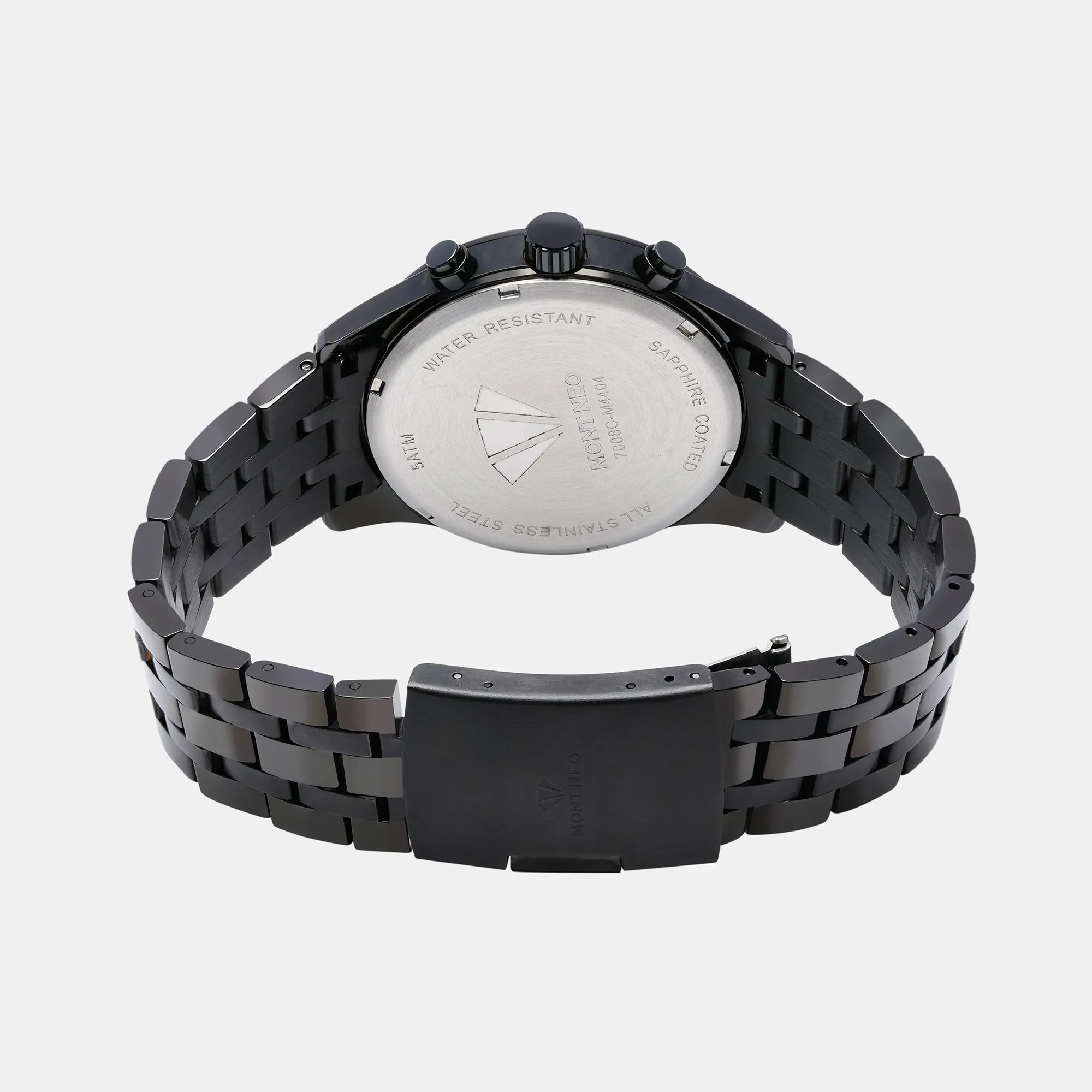 Robust Black Chronograph Men Stainless Steel Watch 7008C-M4404