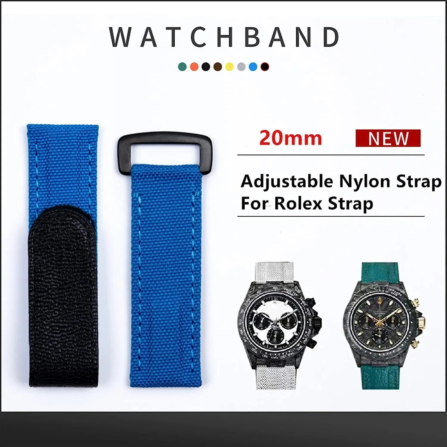 Rolex Daytona Submariner GMT Yacht-Master Bracelet Watch Strap 20mm Leather Nylon Fabric Colorful Watchband shorebird prompt cretaceous generalization counteract for 