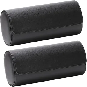 Roll Leather Watch Box Men for Tag Organizer Cases Watch Case Watch Pod Holder Portable Watch Leather Jewelry Case Watch Container Watch Travel Case Watch theory accelerate Display Case Black 2pcs 